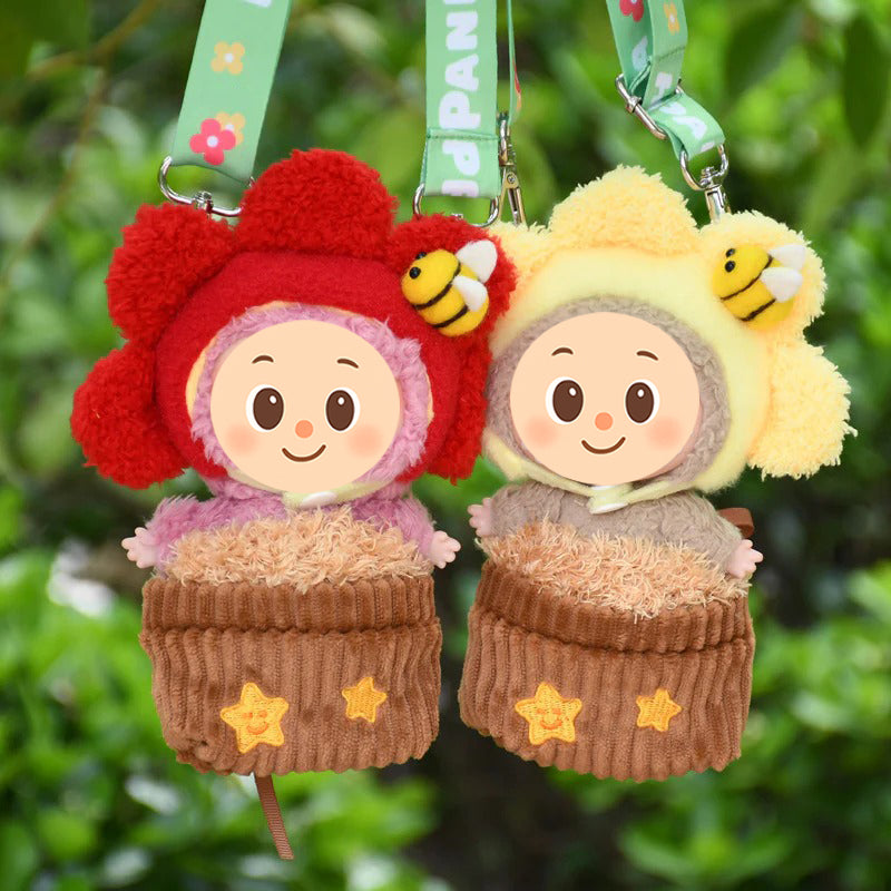 Funny Flower Pot Outfit for Labubu – 3-Piece Costume Set with Strap – Red or Yellow
