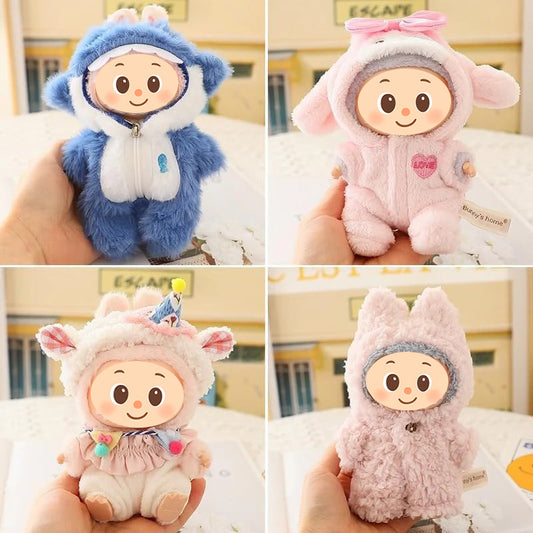 Plush One-Piece Rompers for Labubu-Style Dolls – Soft Fleece Outfits for 15–17cm Figures
