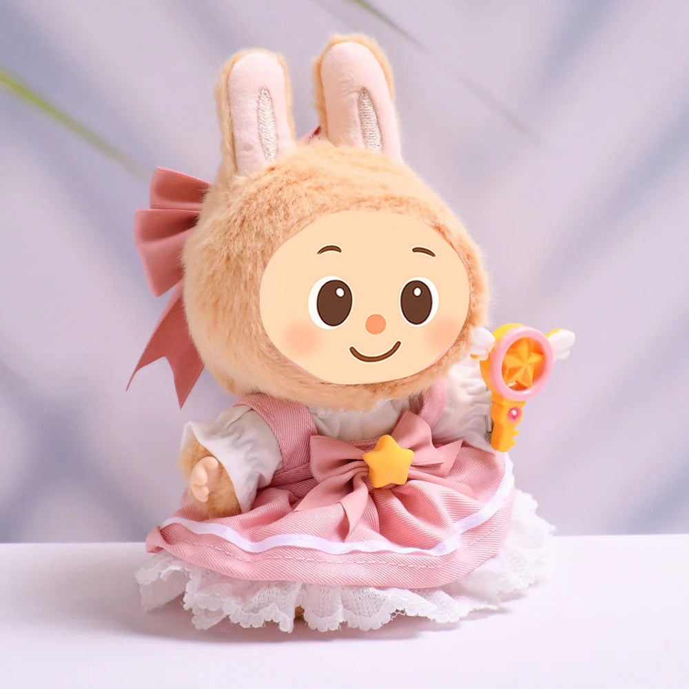 Magical Girl Doll Outfit Set for Labubu – 4-Piece Fantasy Dress Compatible with 15–17cm Dolls
