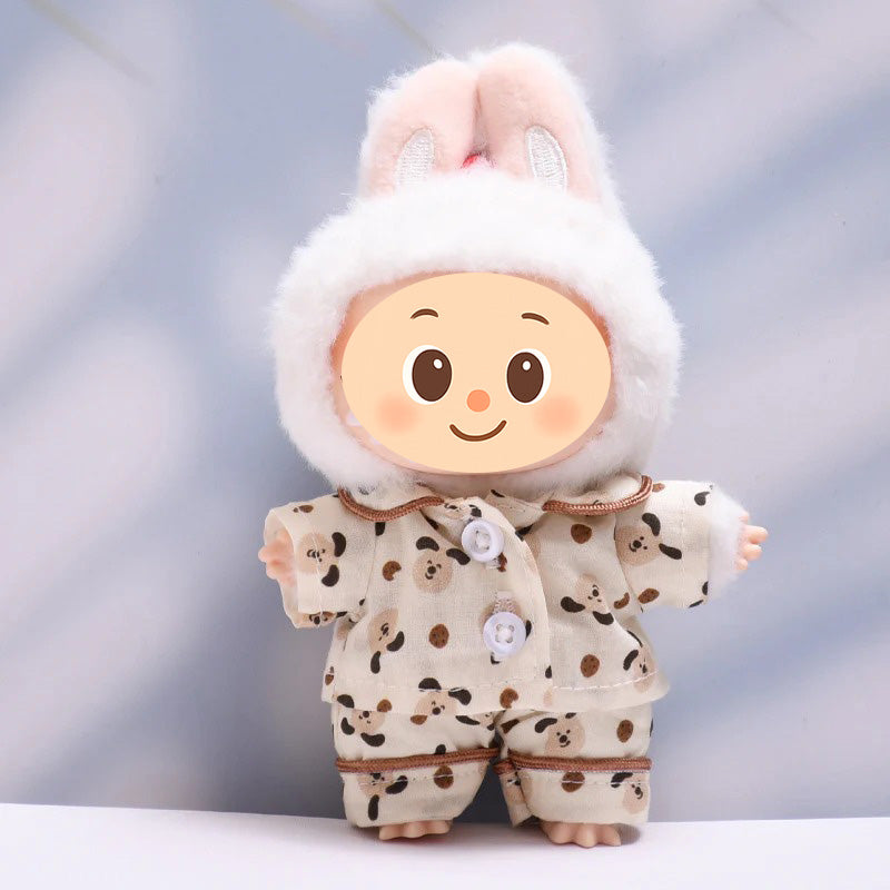 Soft Cotton Pajama Set – Sleepwear Outfit for Dolls Compatible with Labubu