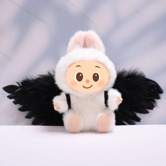 Feather Wings for Labubu-Inspired Dolls – Handmade Angel & Dark Angel Back Accessories in Black or White