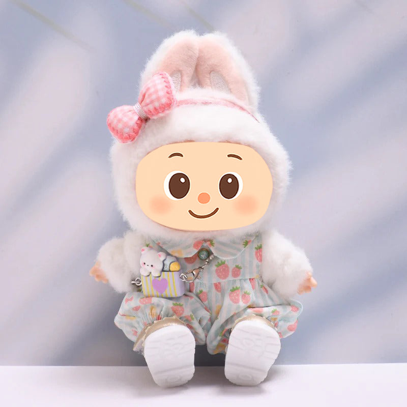 Handmade Clothes for Labubu – Strawberry-Themed Doll Outfit Set, 2 to 4-Piece Options for 15–17cm Dolls
