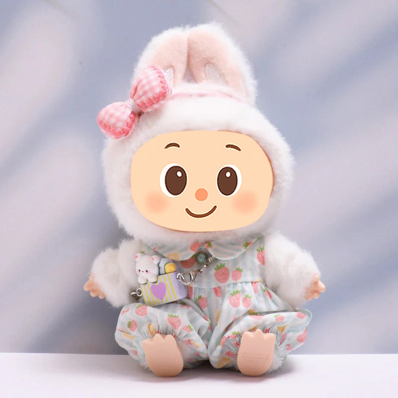 Handmade Clothes for Labubu – Strawberry-Themed Doll Outfit Set, 2 to 4-Piece Options for 15–17cm Dolls