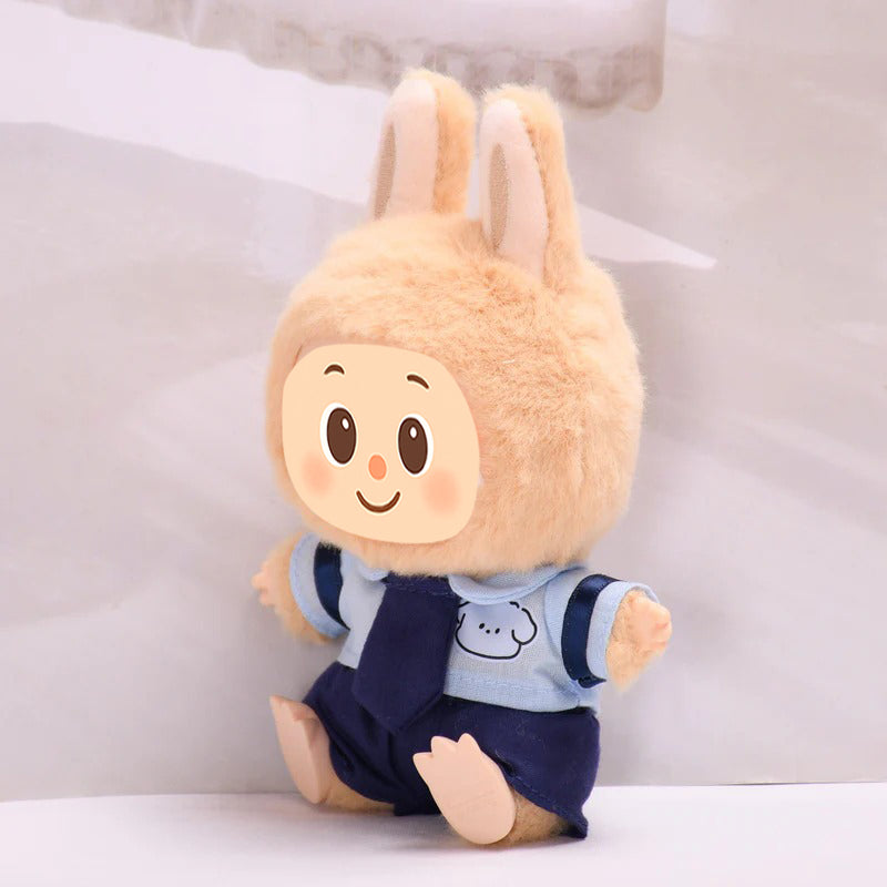 School Uniform Style Clothes for Labubu – 2-Piece Outfit Set Compatible with Labubu Dolls – Include Shirt and Skirt/Pants