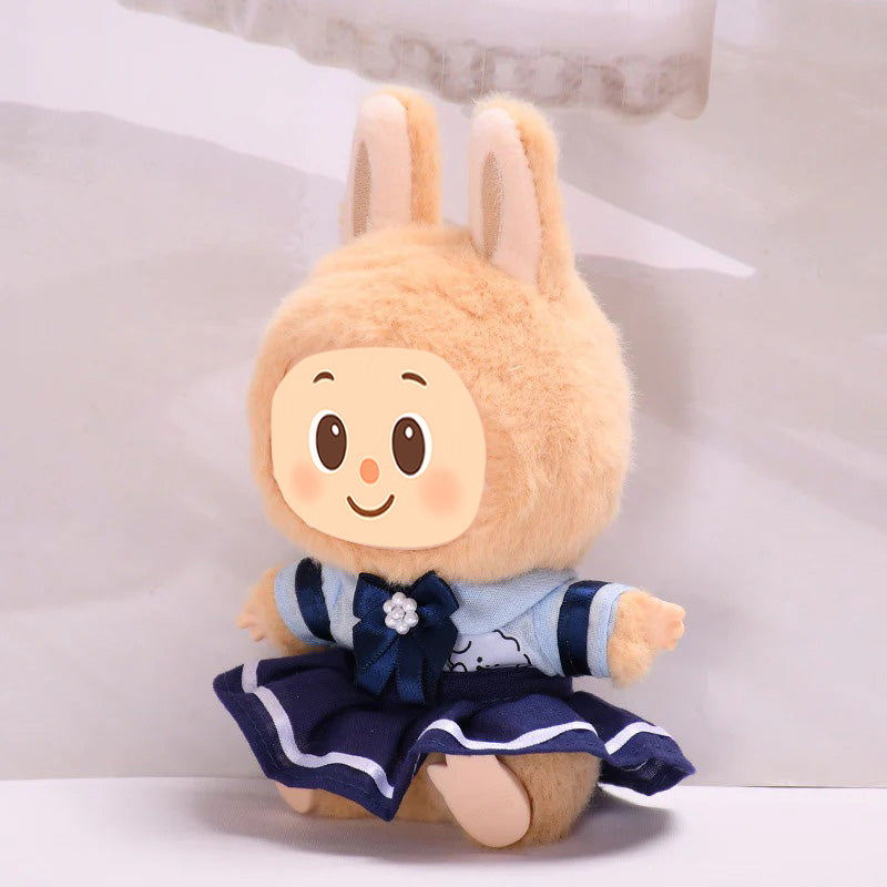 School Uniform Style Clothes for Labubu – 2-Piece Outfit Set Compatible with Labubu Dolls – Include Shirt and Skirt/Pants