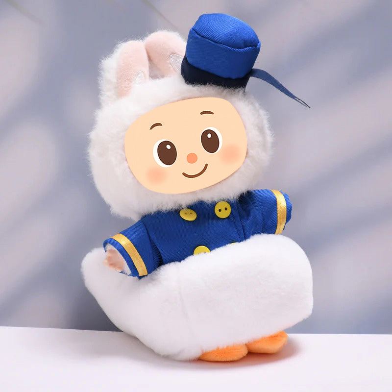 Handmade Duck Sailor Costume for Labubu-Style Dolls – Fits 15–17cm Figures