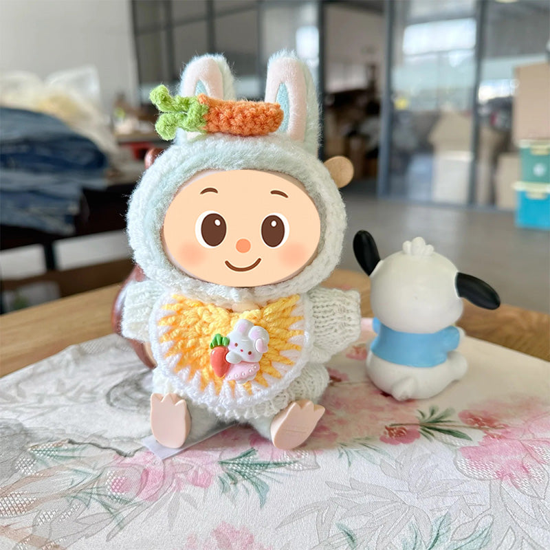 Handmade Knit Outfits for Labubu – 3-Piece Cute Sweater & Headband Set – Adorable Styles Fit Labubu Dolls