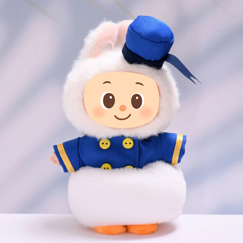 Handmade Duck Sailor Costume for Labubu-Style Dolls – Fits 15–17cm Figures