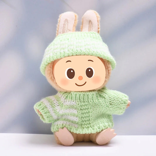Handmade Knit Outfit Set for Labubu-Compatible Dolls – 2-Piece & 3-Piece Options in Pink or Green