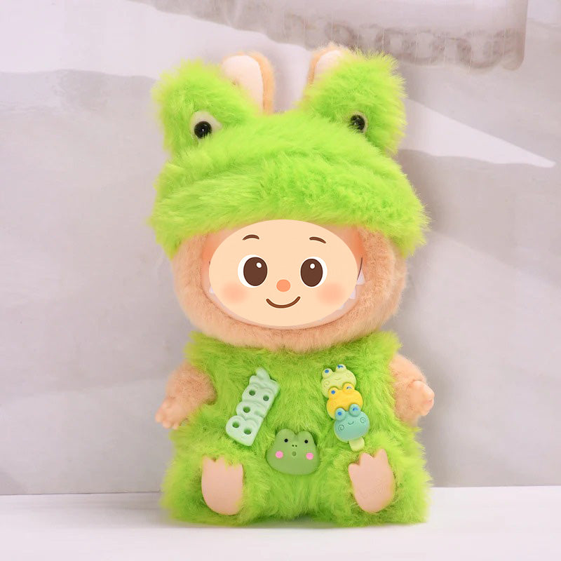 Handmade Animal Costume for Labubu-Style Dolls – Soft Plush Outfit for 15–17cm Figures