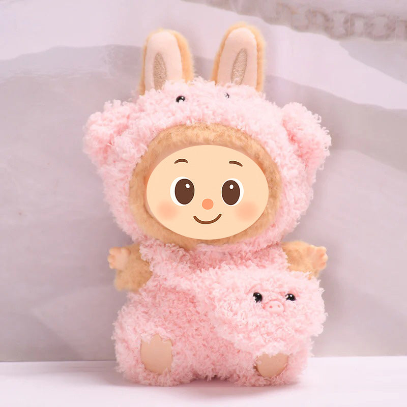 Handmade Animal Costume for Labubu-Style Dolls – Soft Plush Outfit for 15–17cm Figures