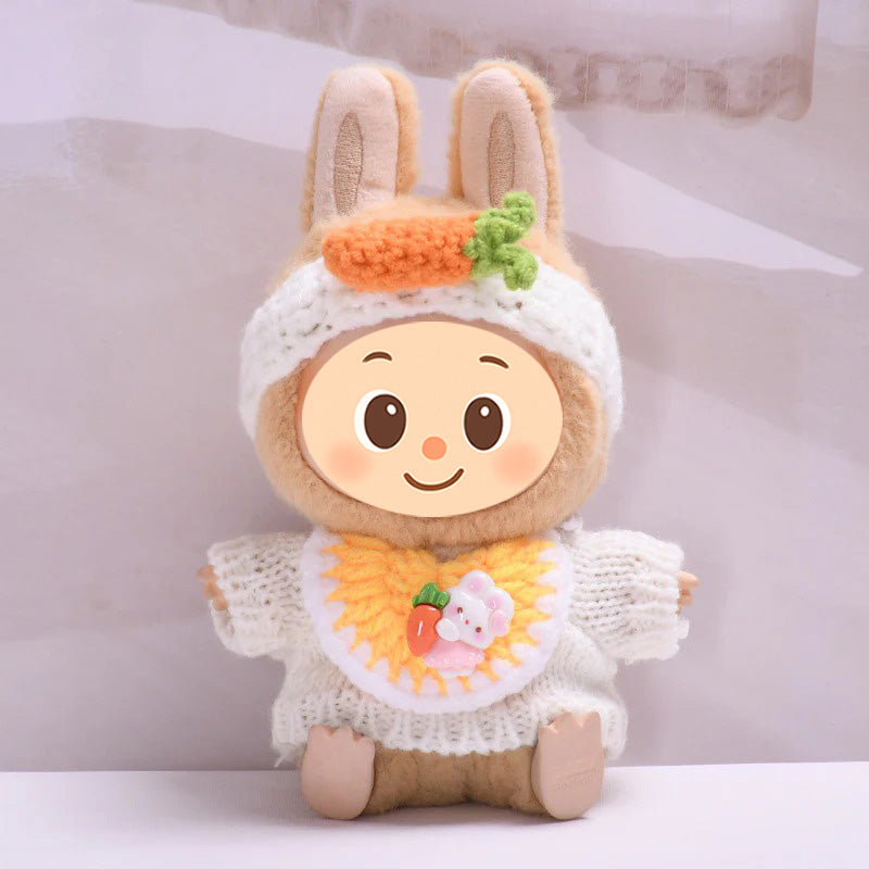 Handmade Knit Outfits for Labubu – 3-Piece Cute Sweater & Headband Set – Adorable Styles Fit Labubu Dolls