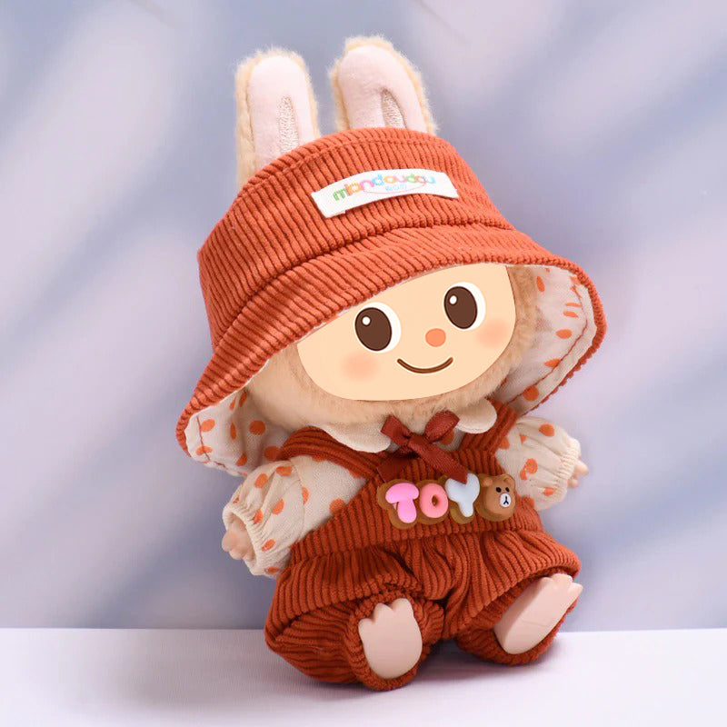 Handmade 3-Piece Outfit Set for Labubu-Style Dolls – Soft Cotton Fashion Fit for 15–17cm Figures