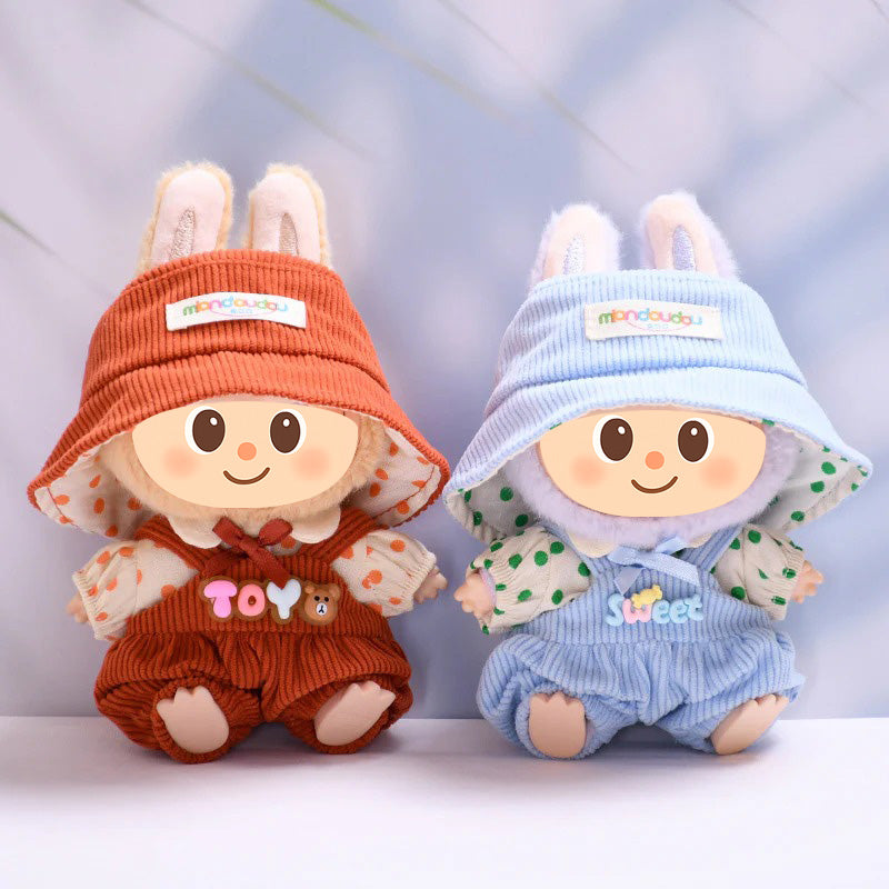 Handmade 3-Piece Outfit Set for Labubu-Style Dolls – Soft Cotton Fashion Fit for 15–17cm Figures