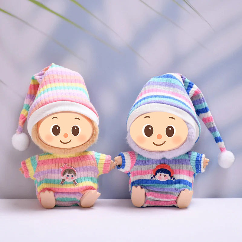 Striped Pajama Set for Labubu – 2-Piece Cozy Loungewear in Pink or Blue