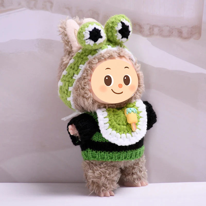 Handmade Knit Outfits for Labubu – 3-Piece Cute Sweater & Headband Set – Adorable Styles Fit Labubu Dolls