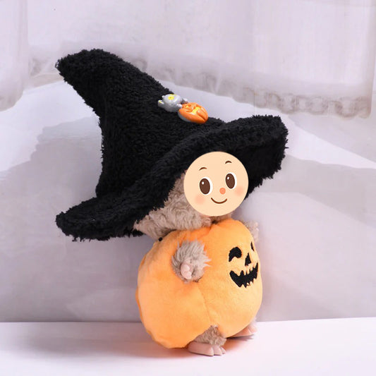 Pumpkin Halloween Outfit for Labubu – 2-Piece Witch Costume Set for Labubu-Compatible Dolls – Includes Pumpkin Romper and Hat