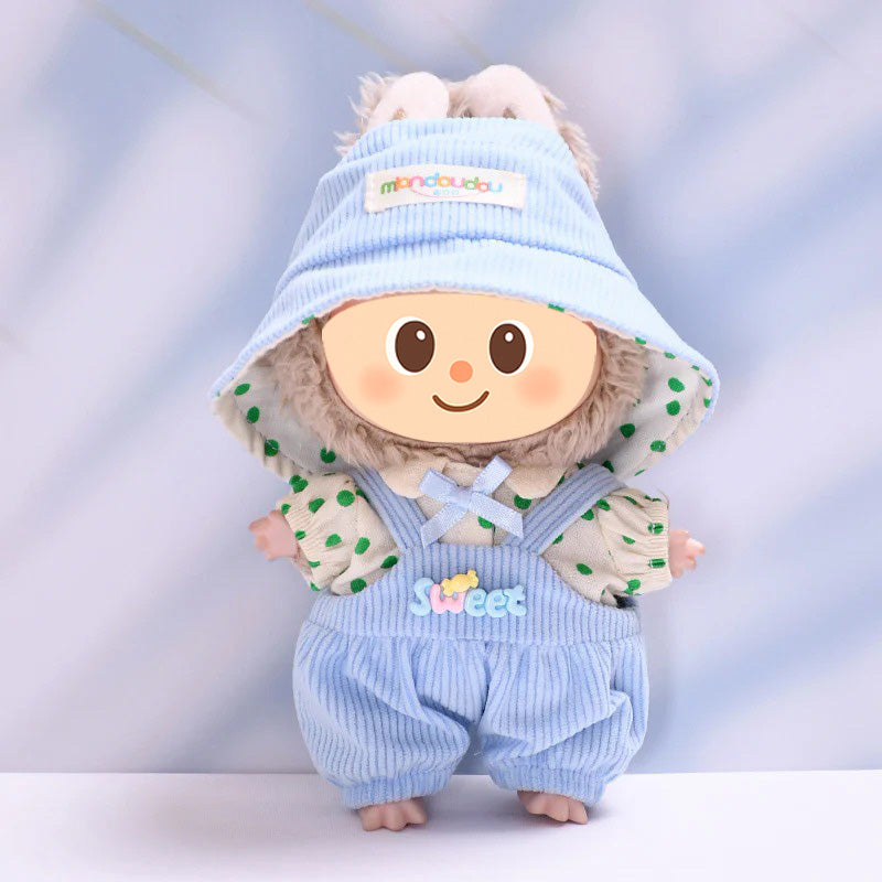 Handmade 3-Piece Outfit Set for Labubu-Style Dolls – Soft Cotton Fashion Fit for 15–17cm Figures