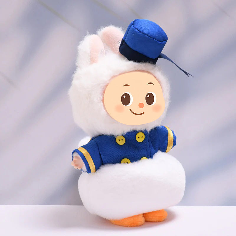 Handmade Duck Sailor Costume for Labubu-Style Dolls – Fits 15–17cm Figures