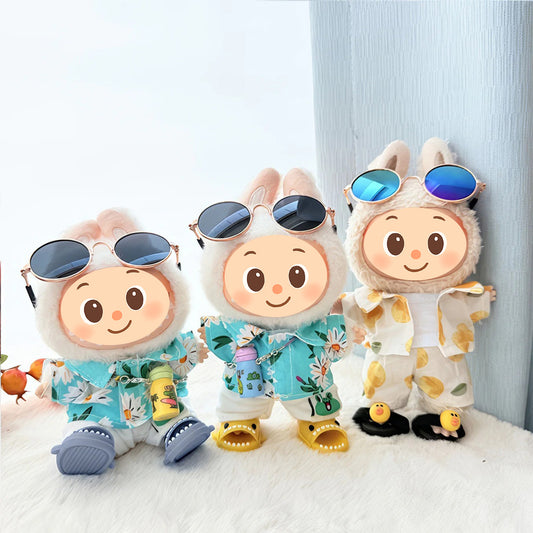 Summer Doll Outfit Set for Dolls Compatible with Labubu – 3-Piece & 5-Piece Beach Holiday Look