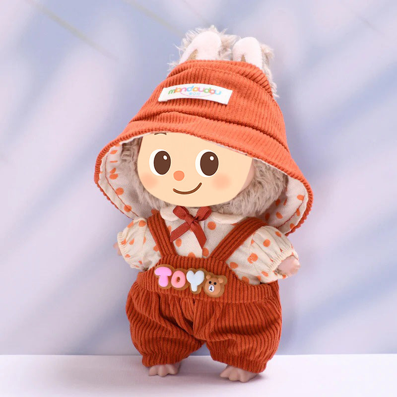Handmade 3-Piece Outfit Set for Labubu-Style Dolls – Soft Cotton Fashion Fit for 15–17cm Figures