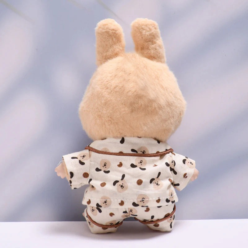 Soft Cotton Pajama Set – Sleepwear Outfit for Dolls Compatible with Labubu