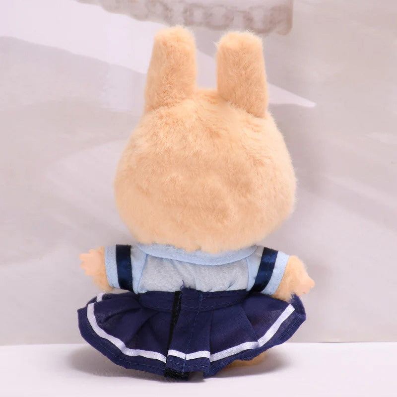 School Uniform Style Clothes for Labubu – 2-Piece Outfit Set Compatible with Labubu Dolls – Include Shirt and Skirt/Pants