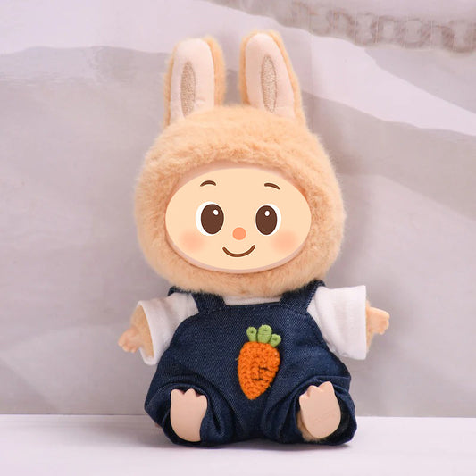 Trendy Casual Outfits for Labubu Dolls – Denim & Cotton Rompers and Jackets