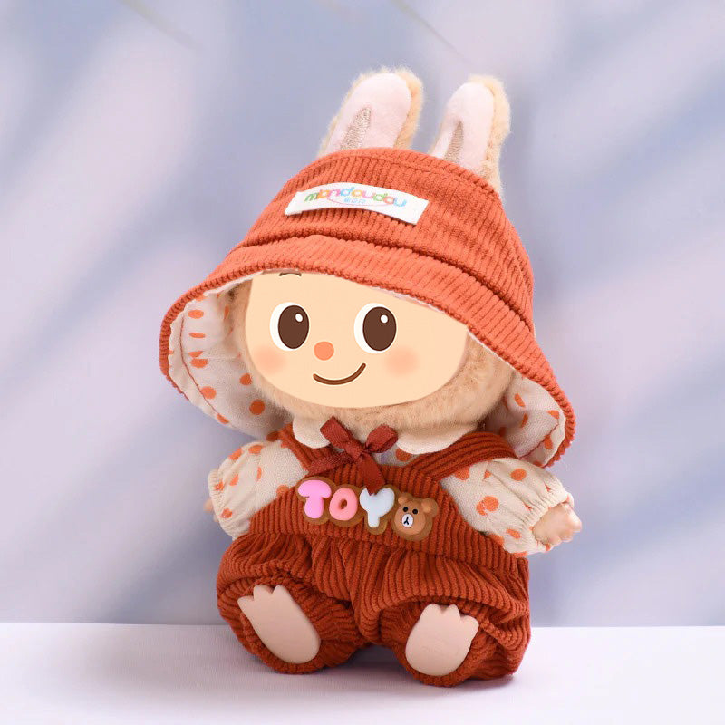 Handmade 3-Piece Outfit Set for Labubu-Style Dolls – Soft Cotton Fashion Fit for 15–17cm Figures