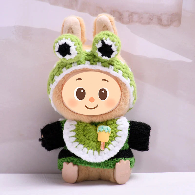 Handmade Knit Outfits for Labubu – 3-Piece Cute Sweater & Headband Set – Adorable Styles Fit Labubu Dolls