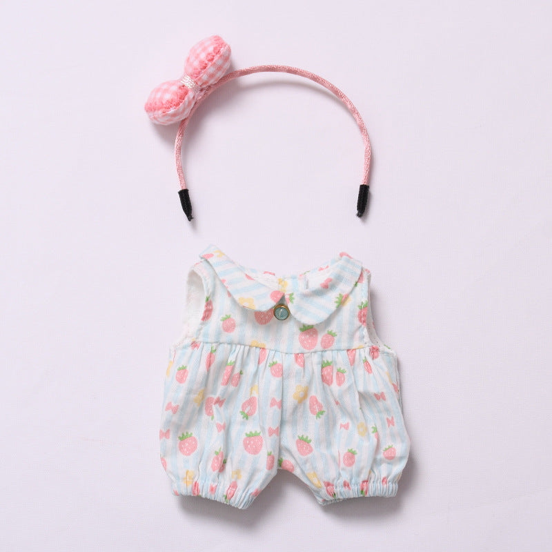 Handmade Clothes for Labubu – Strawberry-Themed Doll Outfit Set, 2 to 4-Piece Options for 15–17cm Dolls