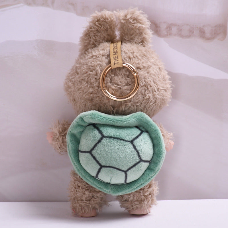 Handmade Turtle Costume Set for Labubu Dolls – Plush Outfit with Shell Backpack