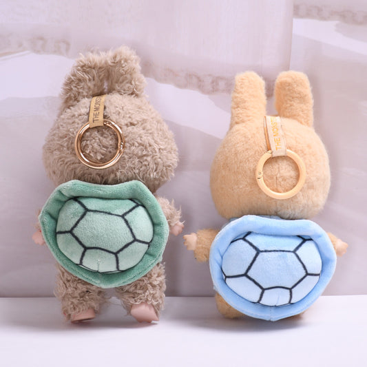 Handmade Turtle Costume Set for Labubu Dolls –  Plush Outfit with Shell Backpack