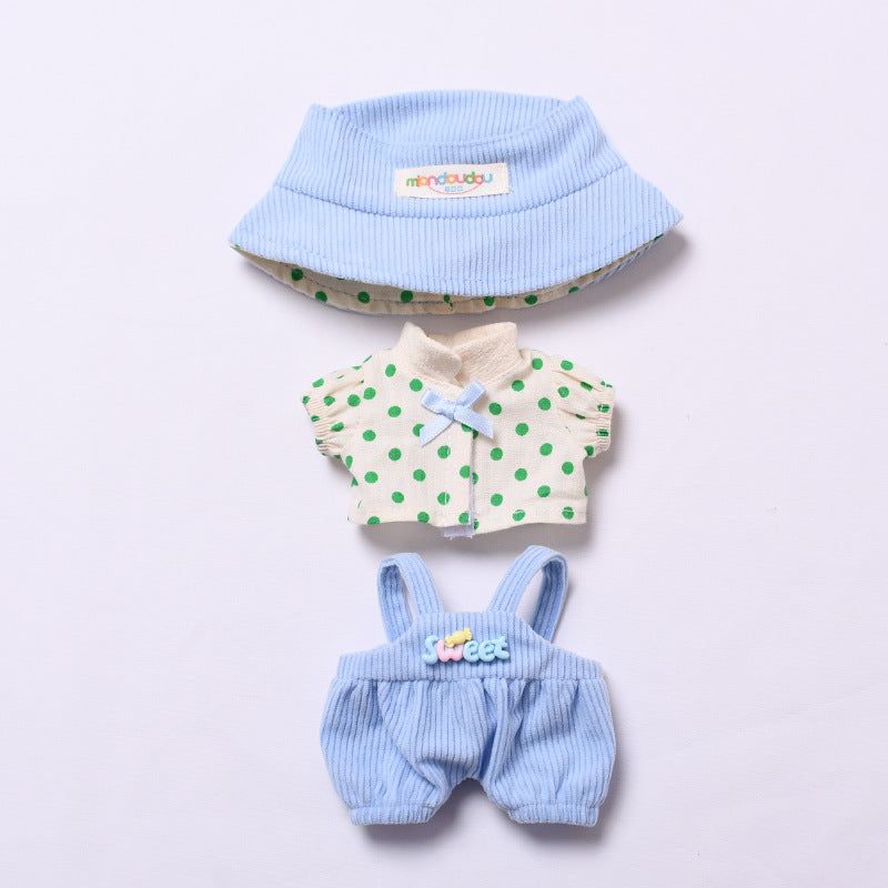 Handmade 3-Piece Outfit Set for Labubu-Style Dolls – Soft Cotton Fashion Fit for 15–17cm Figures