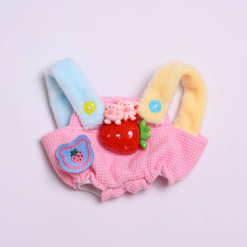 Fruit Suspender Pants for Labubu – Handmade Plush Strap Overalls Compatible with 15–17cm Labubu Dolls