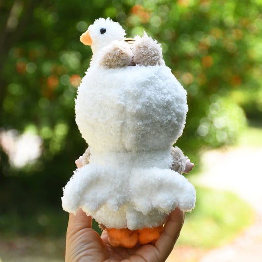 3-Piece Swan-Themed Animal Costume for Dolls – Fit for Labubu Style 15–17cm Figures – Include Swan Hood, Plush Outfit, and Shoes