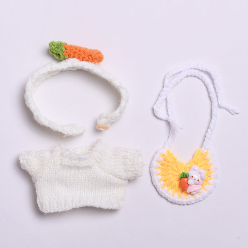 Handmade Knit Outfits for Labubu – 3-Piece Cute Sweater & Headband Set – Adorable Styles Fit Labubu Dolls