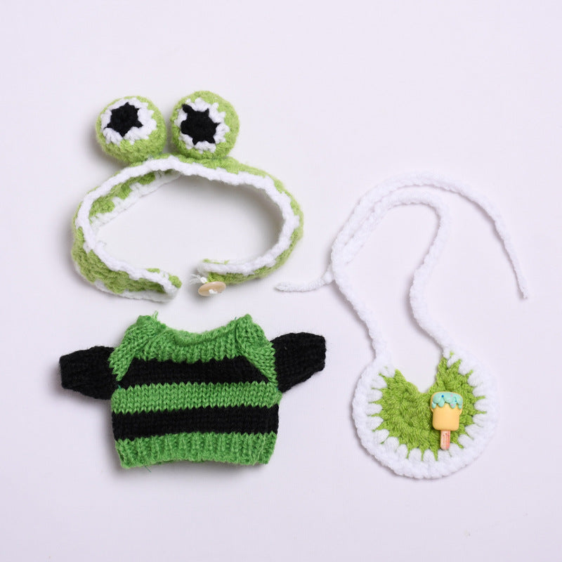 Handmade Knit Outfits for Labubu – 3-Piece Cute Sweater & Headband Set – Adorable Styles Fit Labubu Dolls