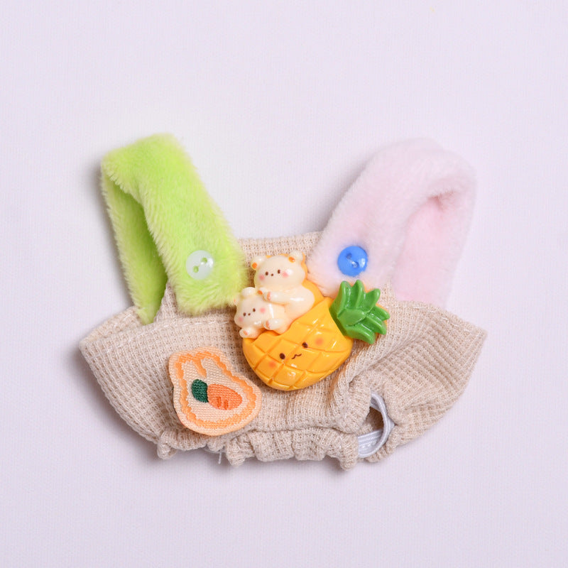 Fruit Suspender Pants for Labubu – Handmade Plush Strap Overalls Compatible with 15–17cm Labubu Dolls