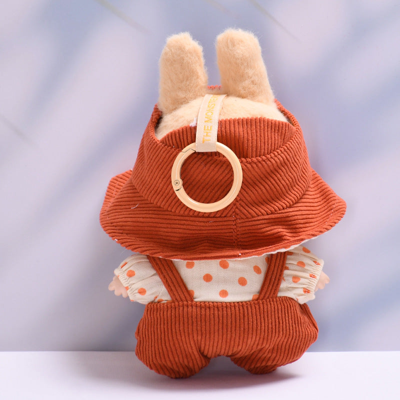 Handmade 3-Piece Outfit Set for Labubu-Style Dolls – Soft Cotton Fashion Fit for 15–17cm Figures