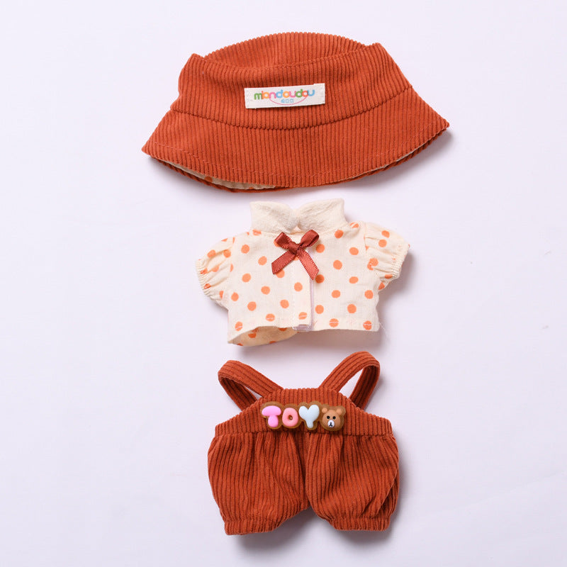Handmade 3-Piece Outfit Set for Labubu-Style Dolls – Soft Cotton Fashion Fit for 15–17cm Figures
