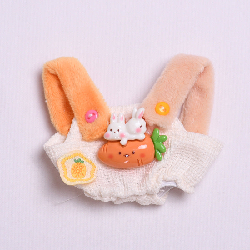 Fruit Suspender Pants for Labubu – Handmade Plush Strap Overalls Compatible with 15–17cm Labubu Dolls