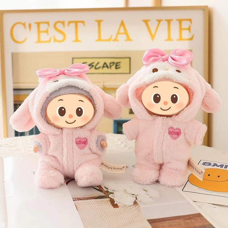 Plush One-Piece Rompers for Labubu-Style Dolls – Soft Fleece Outfits for 15–17cm Figures