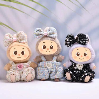 Parisian Tweed Outfit Set for Labubu – Handmade Designer-Style Clothes for 15–17cm Dolls