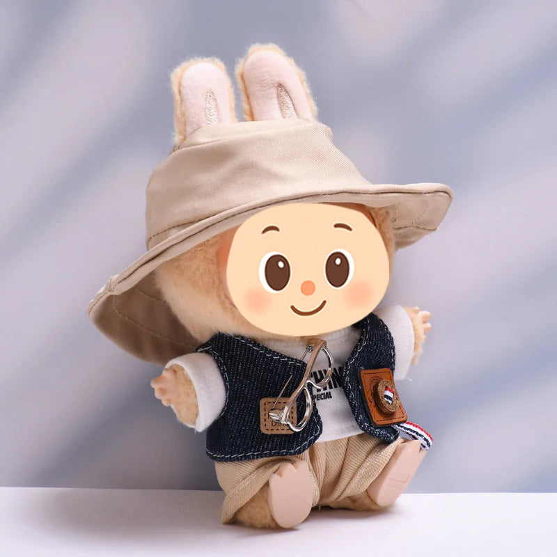 Stylish Doll Clothes for Labubu – 3 to 5-Piece Casual Outfit Sets with Hat, Vest, and Shoes