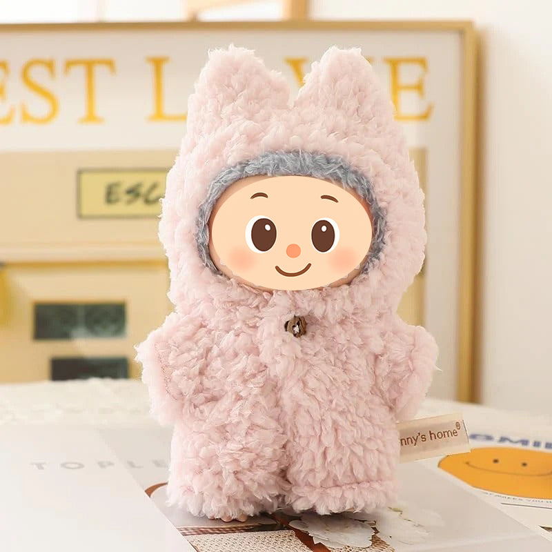 Plush One-Piece Rompers for Labubu-Style Dolls – Soft Fleece Outfits for 15–17cm Figures
