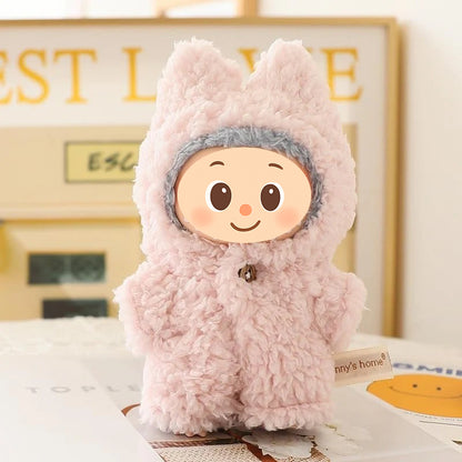 Plush One-Piece Rompers for Labubu-Style Dolls – Soft Fleece Outfits for 15–17cm Figures