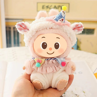 Plush One-Piece Rompers for Labubu-Style Dolls – Soft Fleece Outfits for 15–17cm Figures