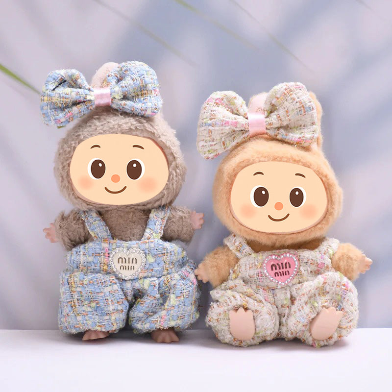 Parisian Tweed Outfit Set for Labubu – Handmade Designer-Style Clothes for 15–17cm Dolls