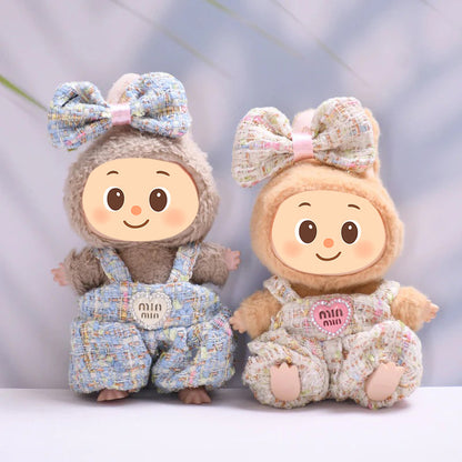 Parisian Tweed Outfit Set for Labubu – Handmade Designer-Style Clothes for 15–17cm Dolls